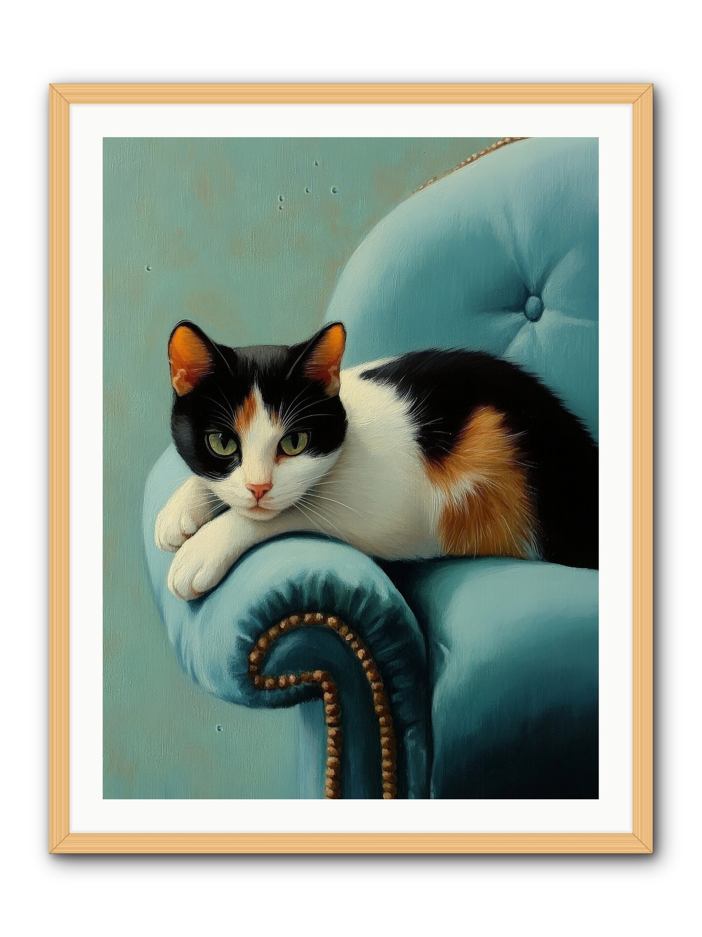 Velvet Throne For Whiskers -- Framed Print - Natural 30x40