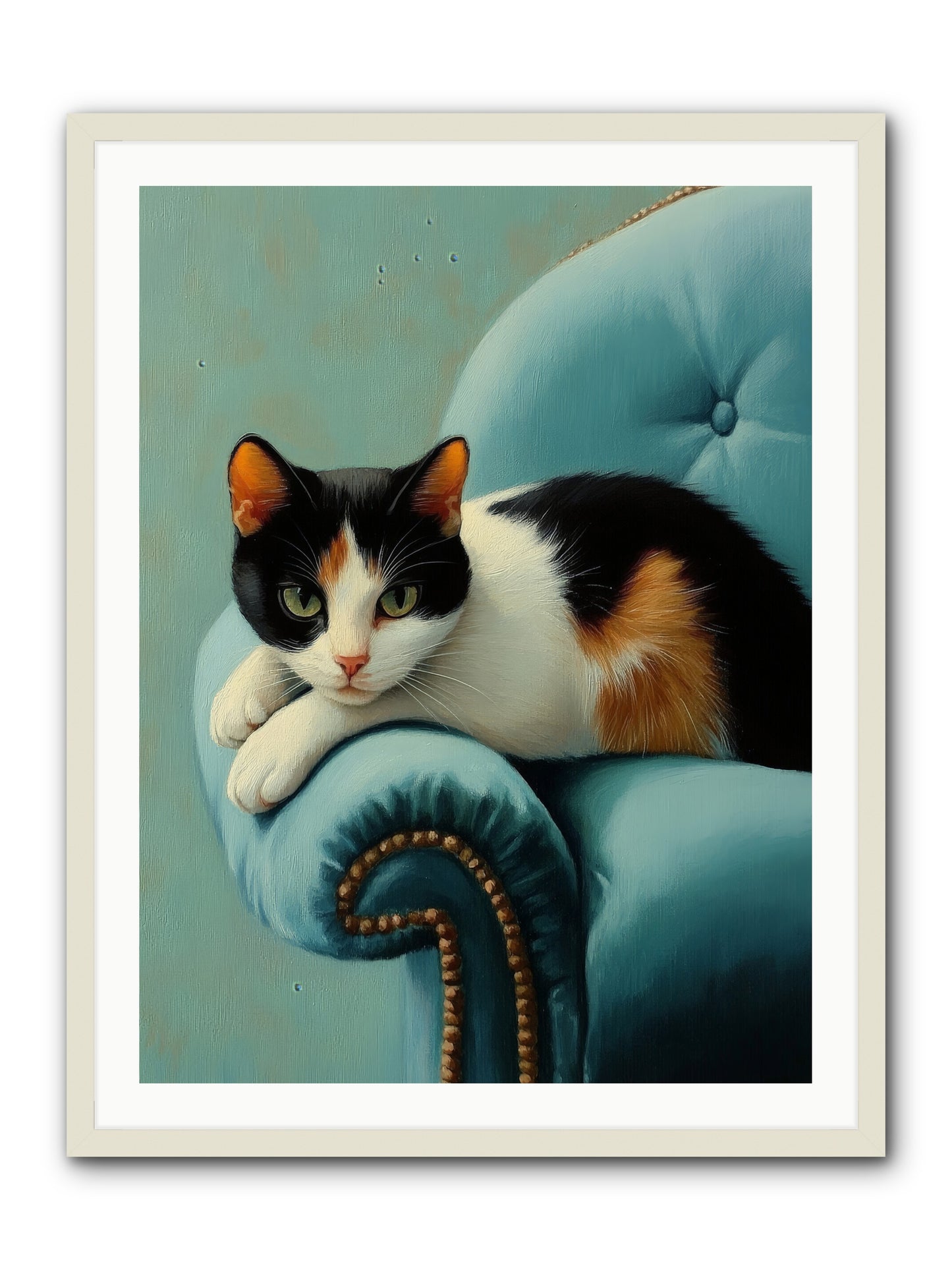 Velvet Throne For Whiskers -- Framed Print - White 30x40