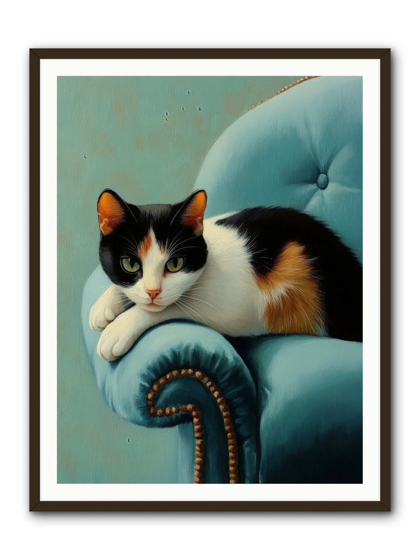 Velvet Throne For Whiskers -- Framed Print - Black 36x48
