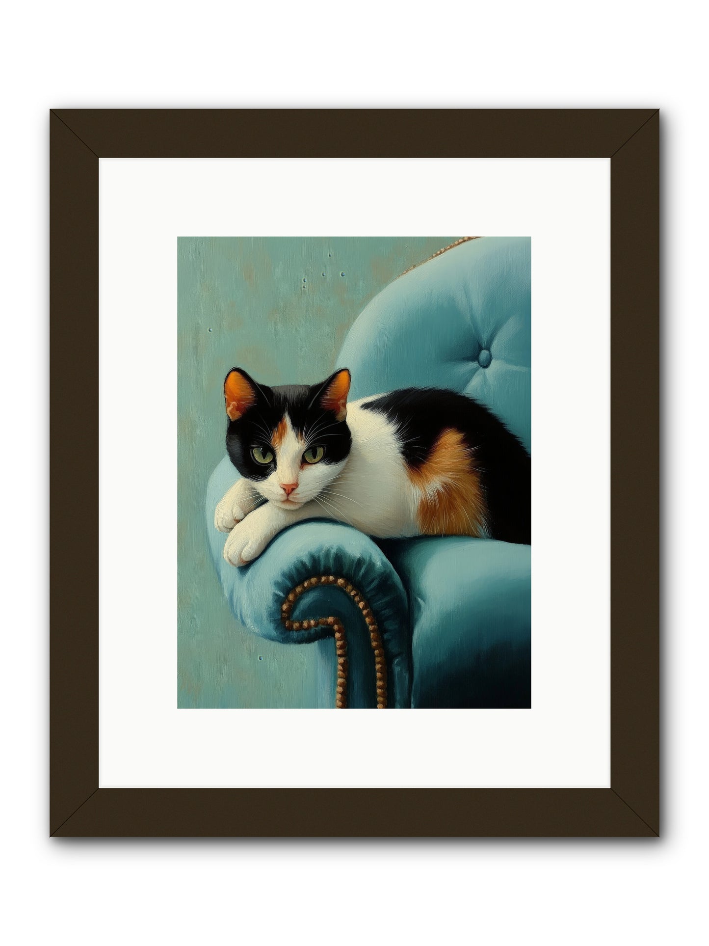 Velvet Throne For Whiskers -- Framed Print - Black 9x12
