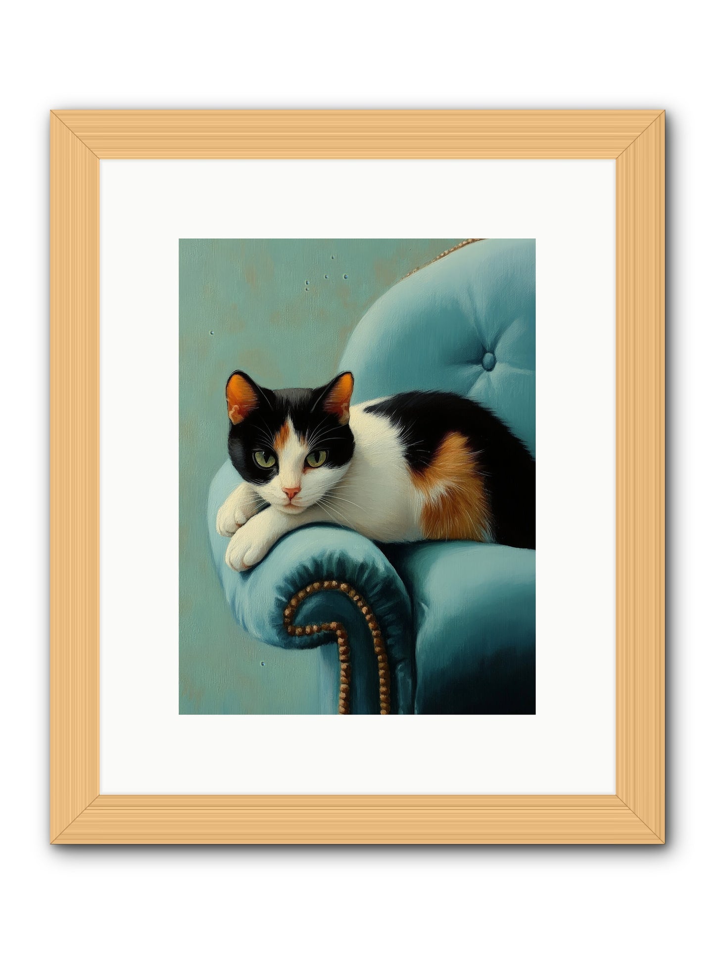 Velvet Throne For Whiskers -- Framed Print - Natural 9x12