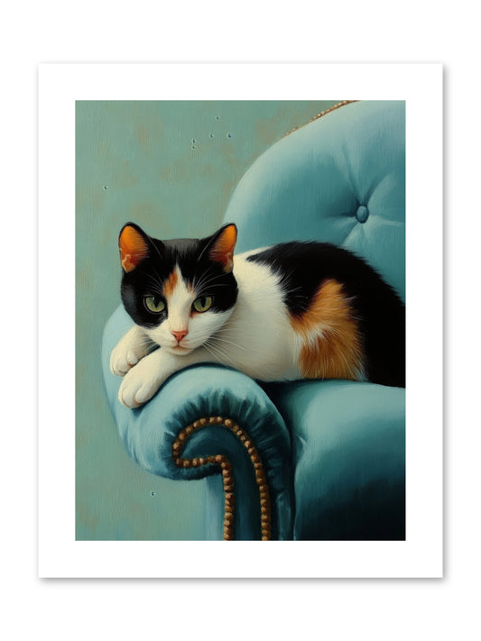 Velvet Throne For Whiskers -- Paper Print 9x12