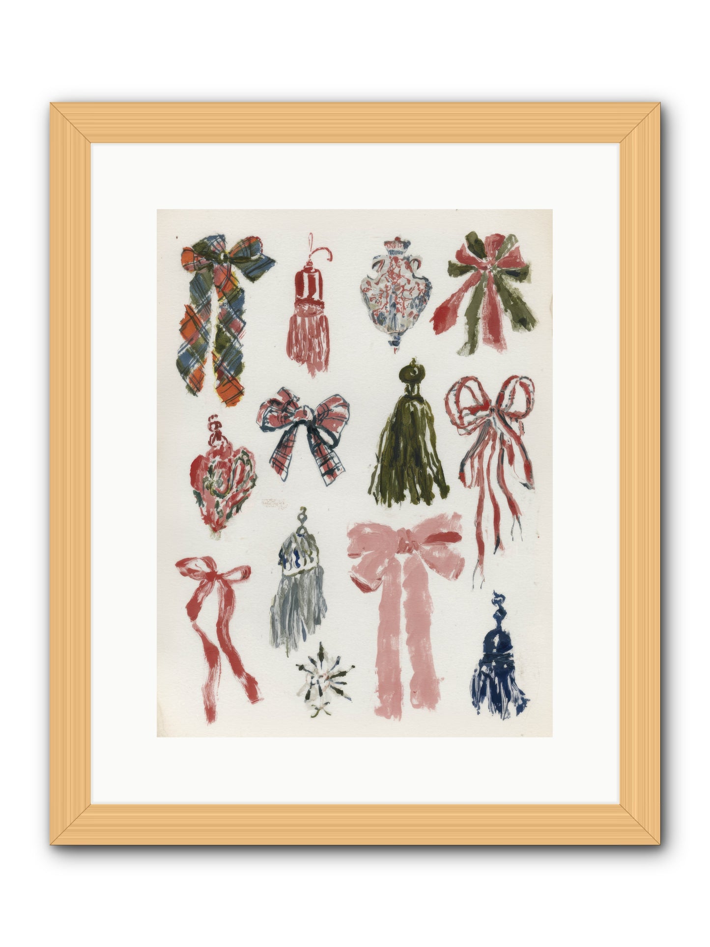 Velvet Tied & Merry Eyed -- Framed Print - Natural 12x16