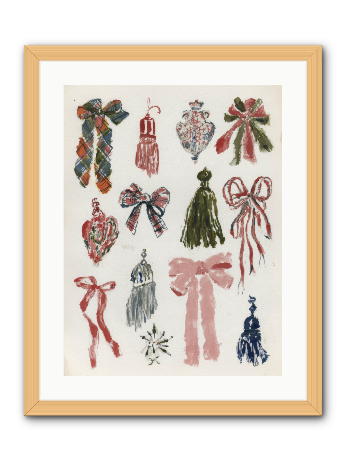 Velvet Tied & Merry Eyed -- Framed Print - Natural 18x24