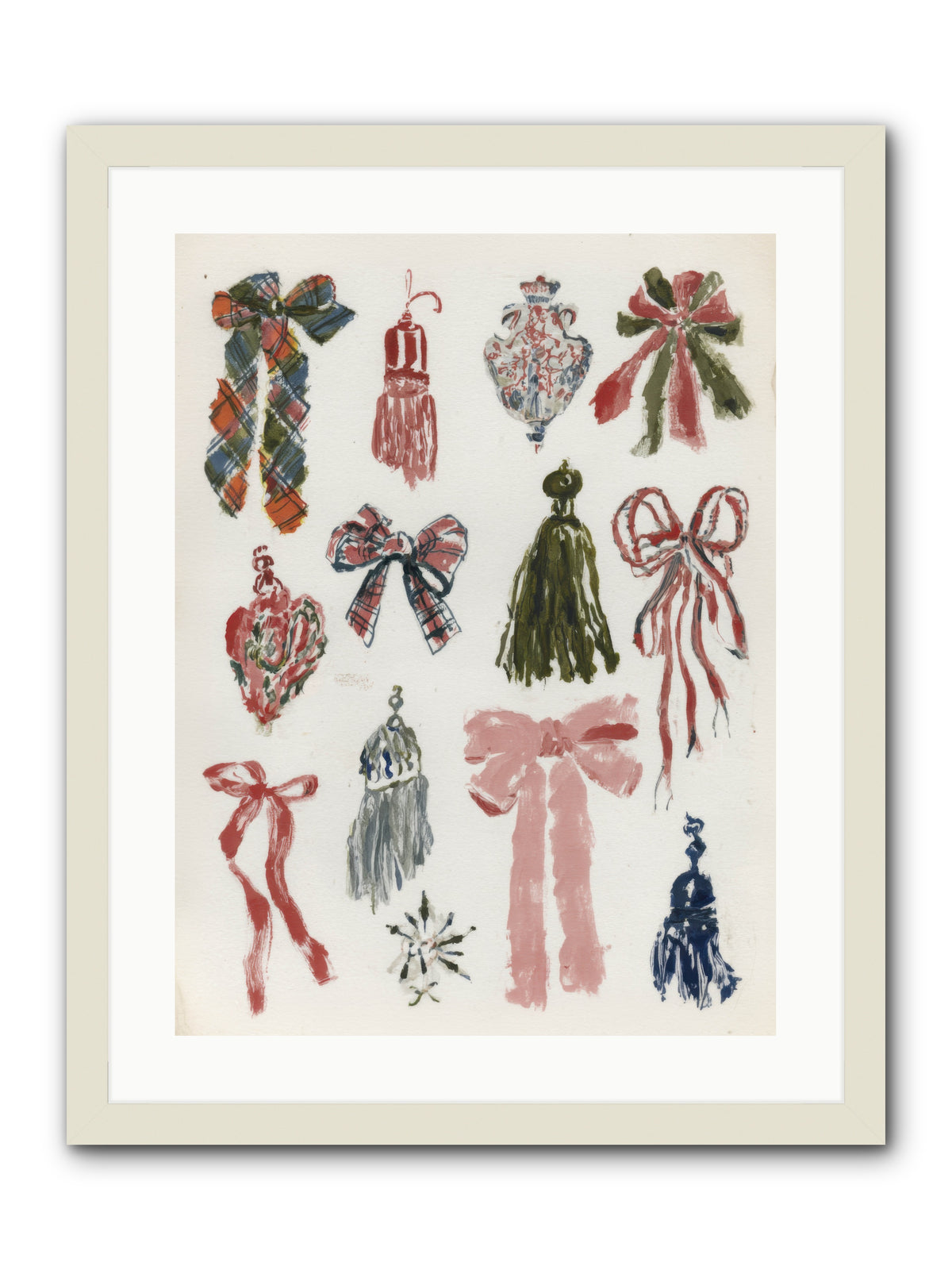 Velvet Tied & Merry Eyed -- Framed Print - White 18x24