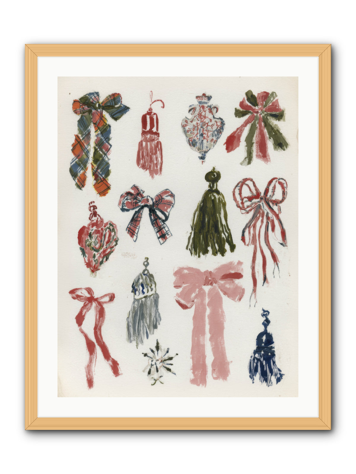 Velvet Tied & Merry Eyed -- Framed Print - Natural 24x32