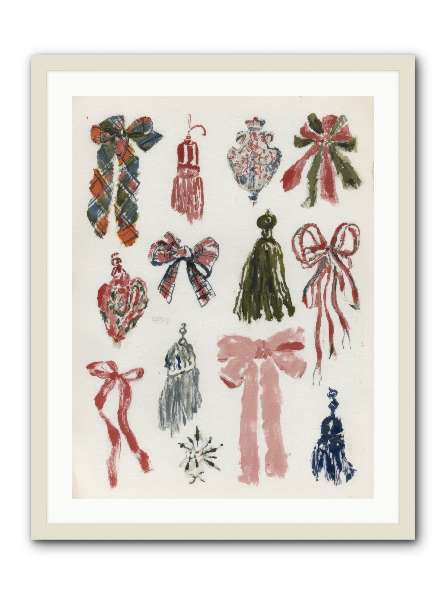 Velvet Tied & Merry Eyed -- Framed Print - White 24x32