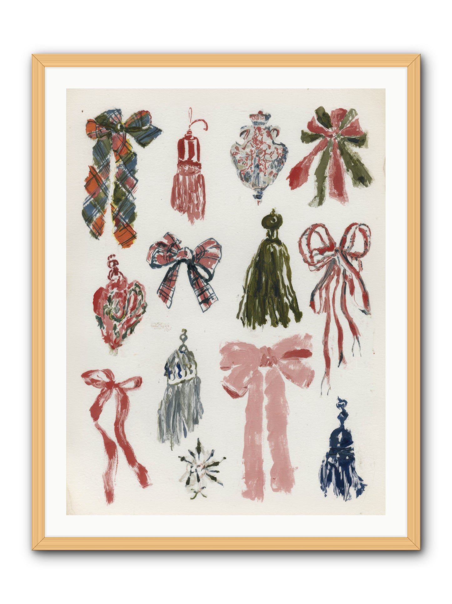 Velvet Tied & Merry Eyed -- Framed Print - Natural 30x40