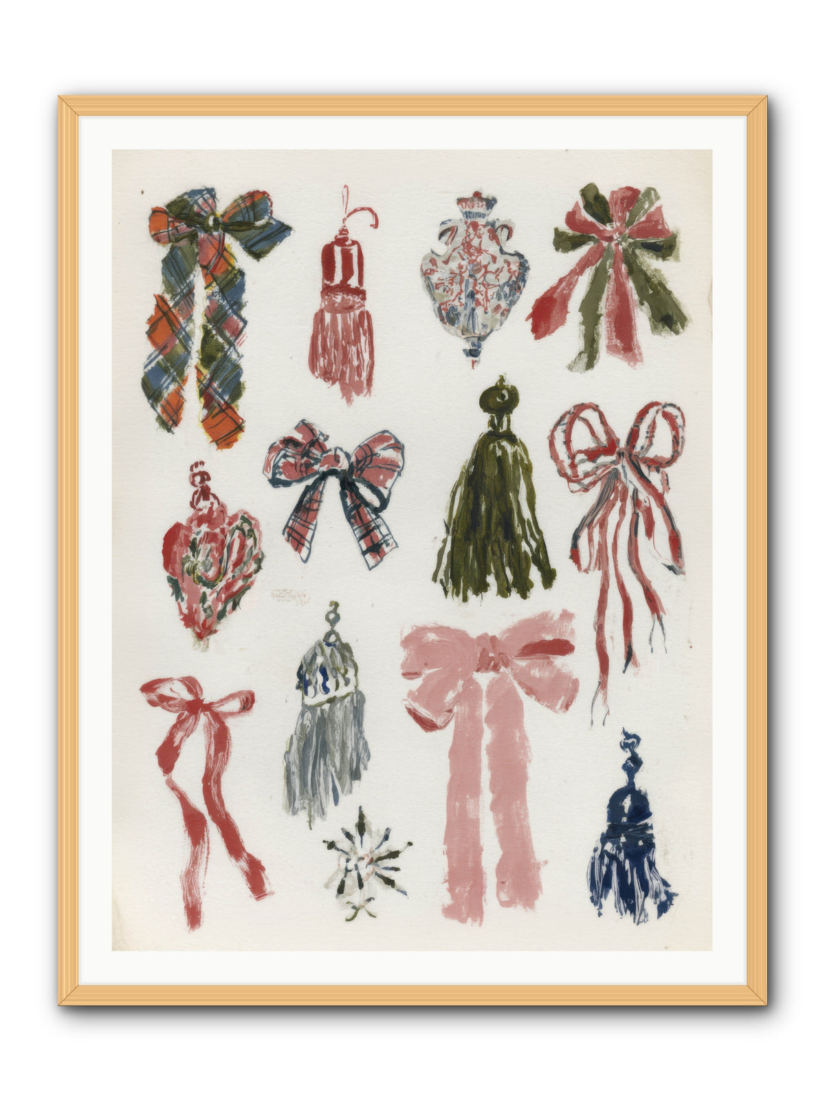 Velvet Tied & Merry Eyed -- Framed Print - Natural 36x48