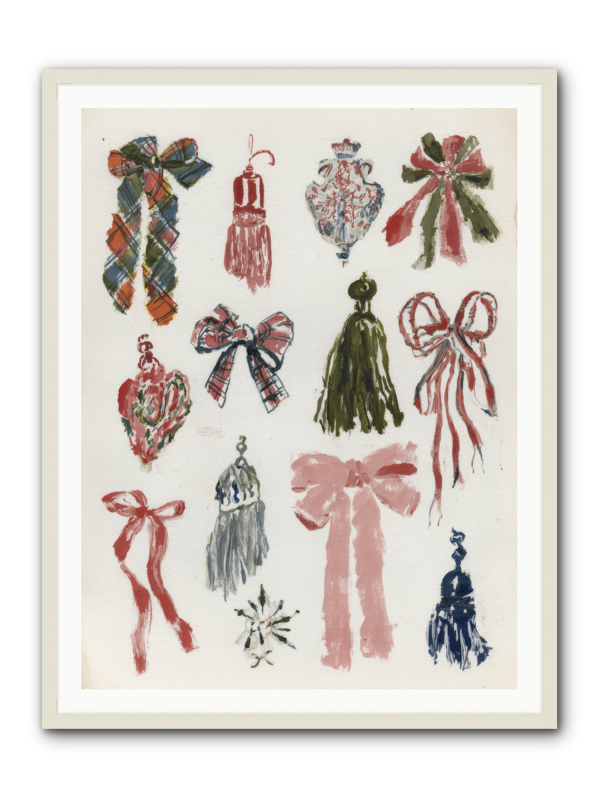 Velvet Tied & Merry Eyed -- Framed Print - White 36x48