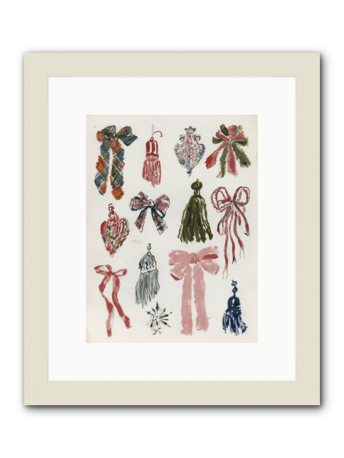 Velvet Tied & Merry Eyed -- Framed Print - White 9x12