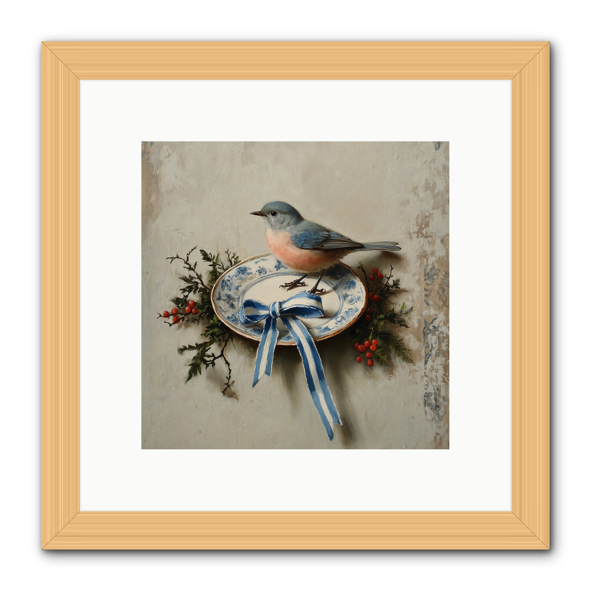 Velvet WIngs -- Framed Print - Natural 10x10