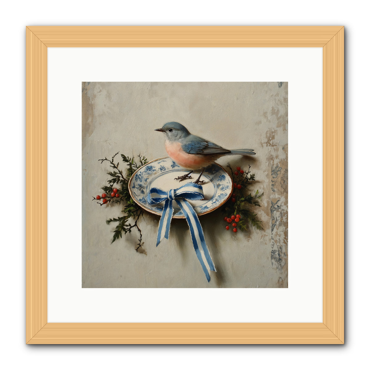 Velvet WIngs -- Framed Print - Natural 12x12