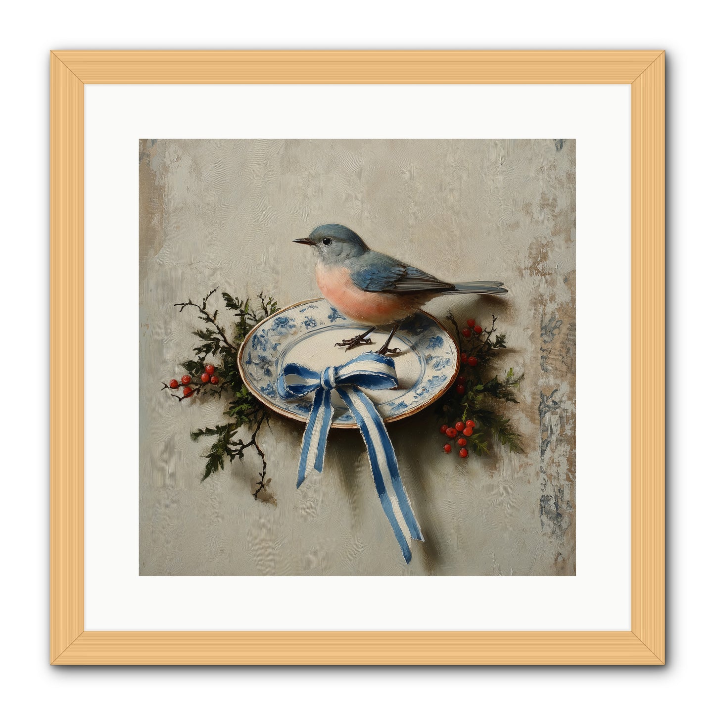 Velvet WIngs -- Framed Print - Natural 16x16