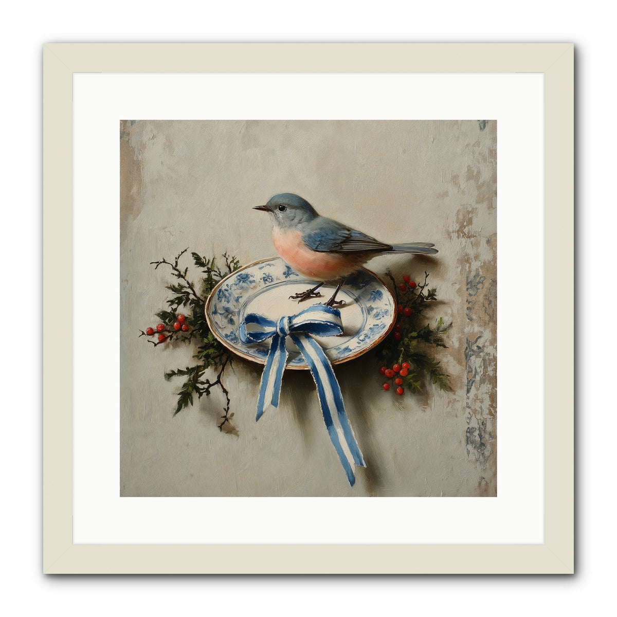 Velvet WIngs -- Framed Print - White 16x16