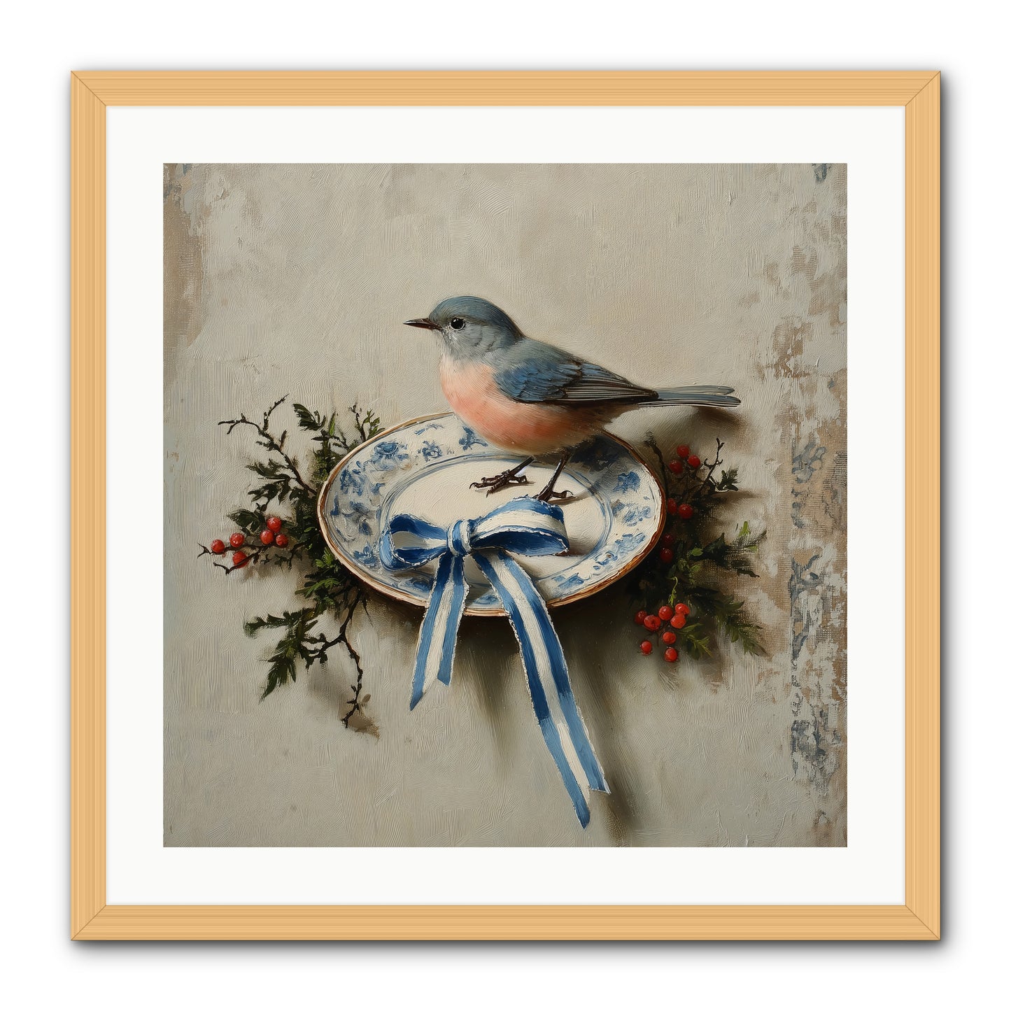 Velvet WIngs -- Framed Print - Natural 24x24
