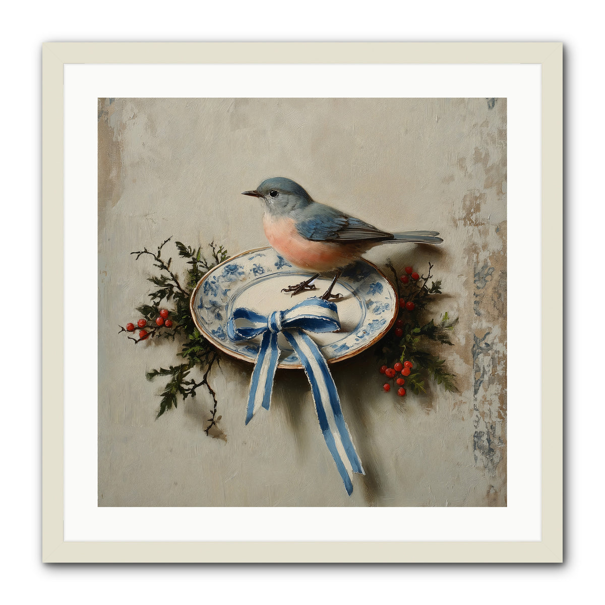 Velvet WIngs -- Framed Print - White 24x24