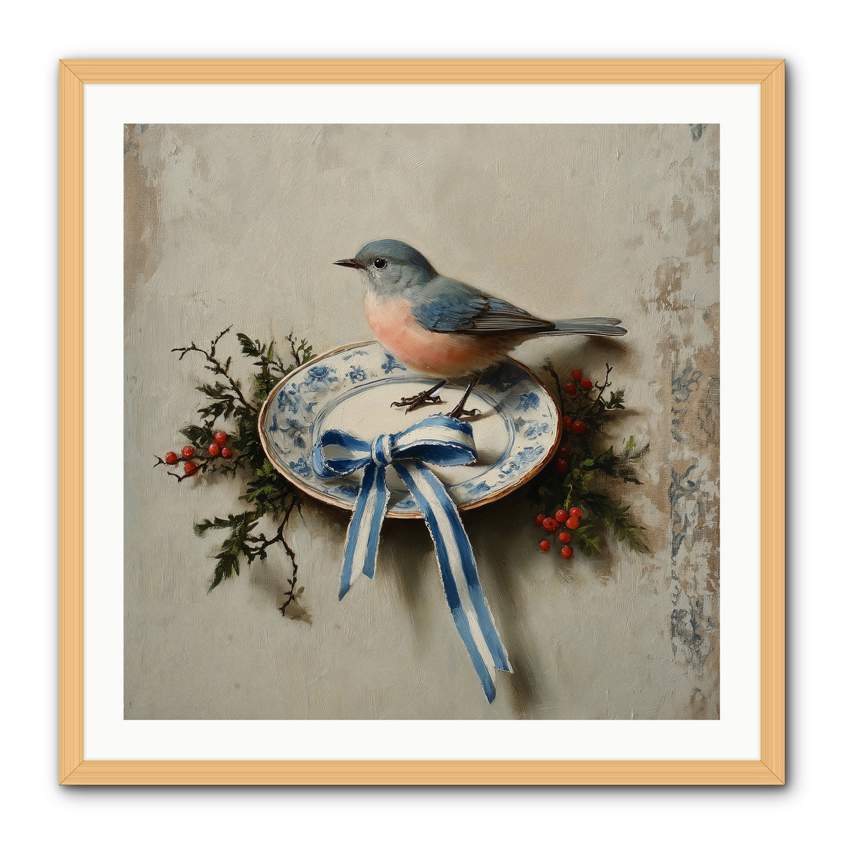 Velvet WIngs -- Framed Print - Natural 30x30