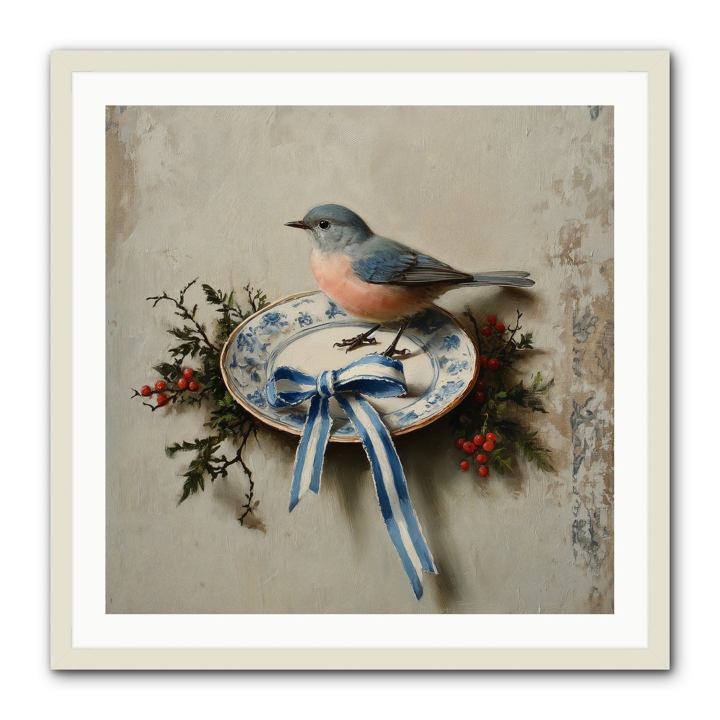 Velvet WIngs -- Framed Print - White 30x30