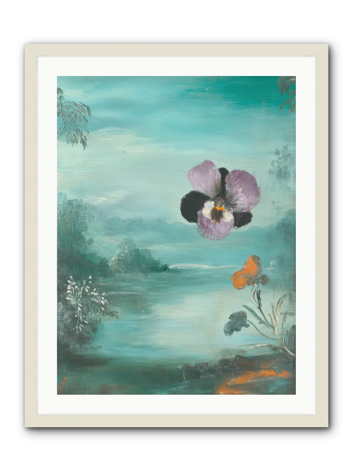 Velvet Whisper-REZ -- Framed Print - White 24x32