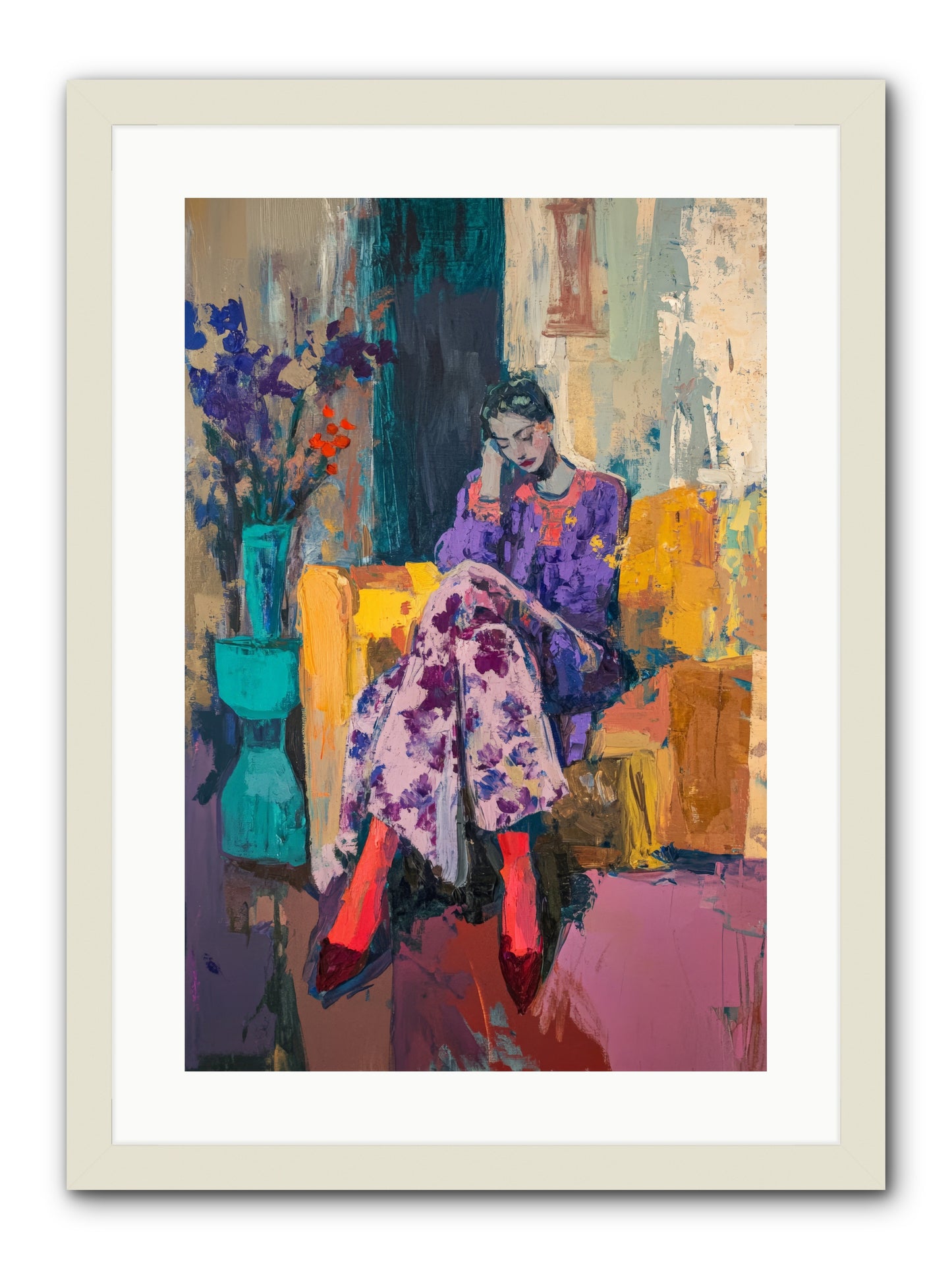 Velvet & Gilt -- Framed Print - White 16x24