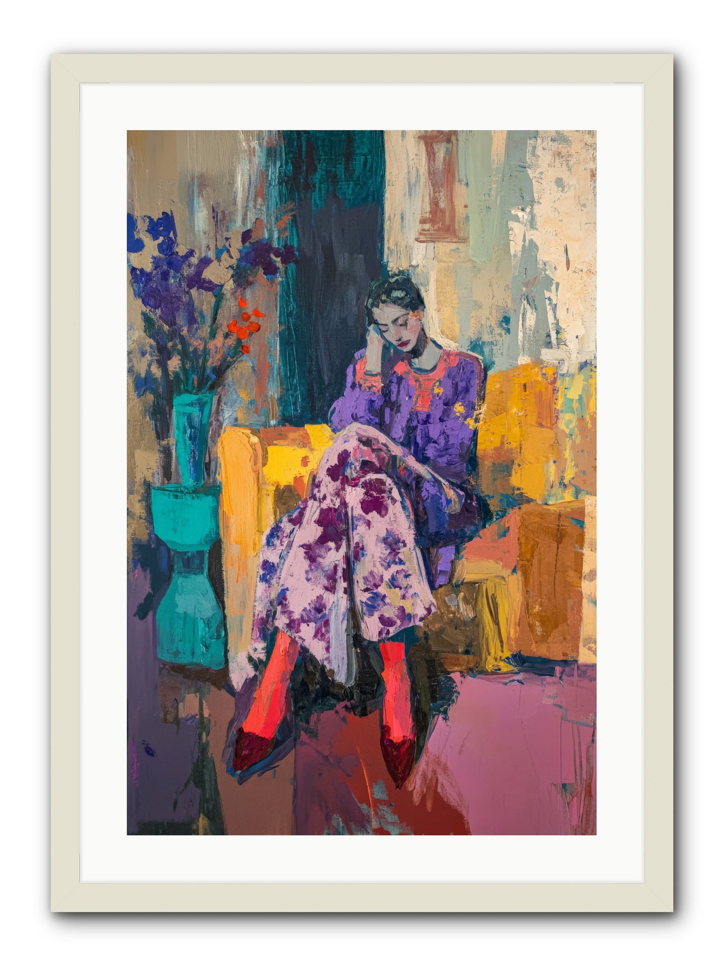 Velvet & Gilt -- Framed Print - White 20x30