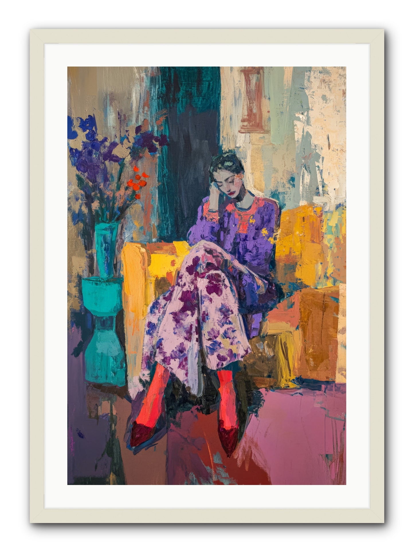 Velvet & Gilt -- Framed Print - White 24x36