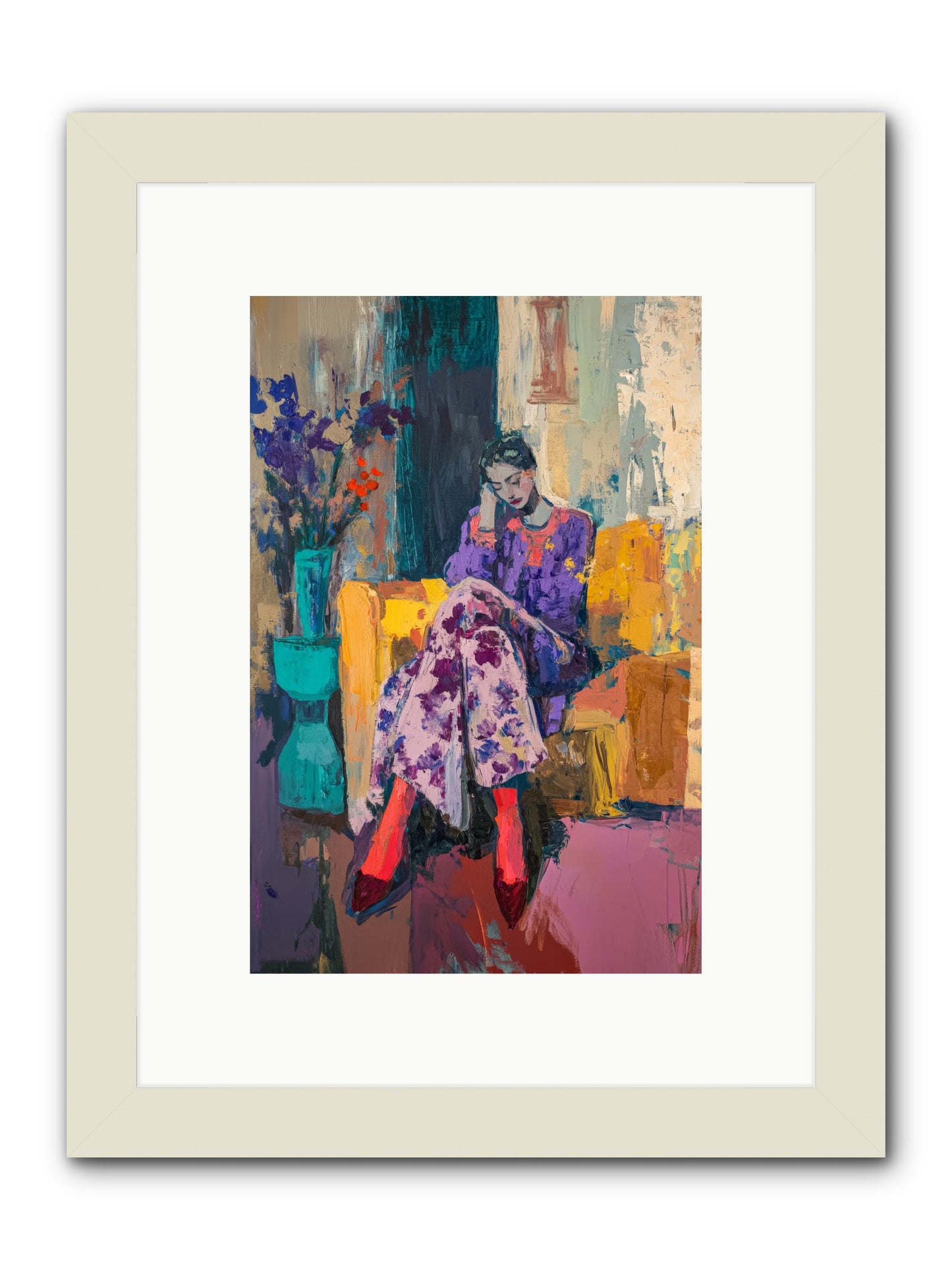 Velvet & Gilt -- Framed Print - White 8x12