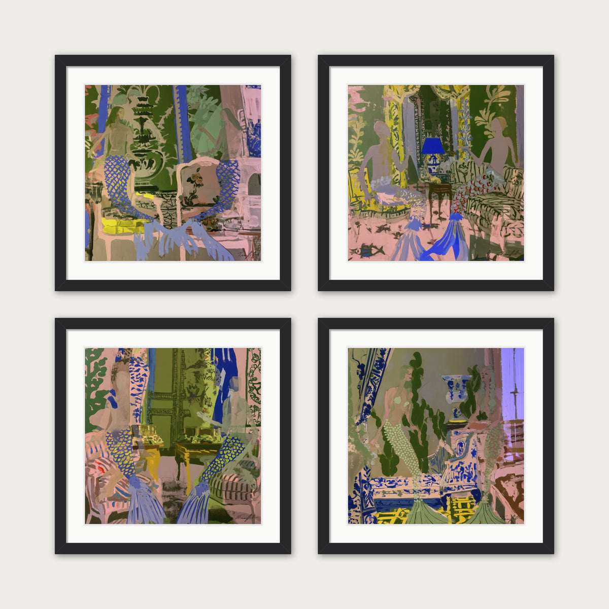 Velvet Waves - Framed Print - Black, 20x20