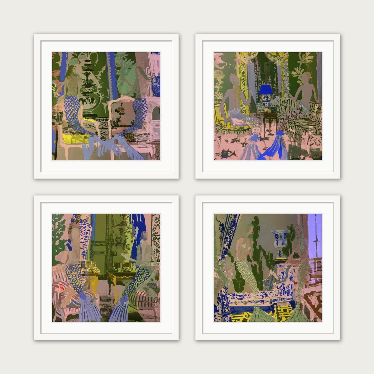 Velvet Waves - Framed Print - White, 20x20