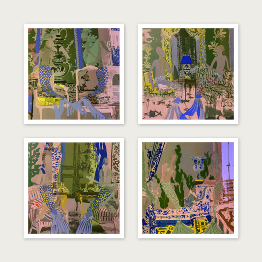 Velvet Waves (set of four)