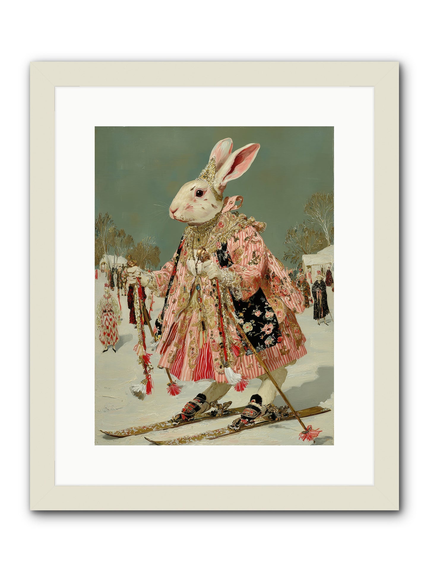 Velveteen Winter Wanderer -- Framed Print - White 12x16