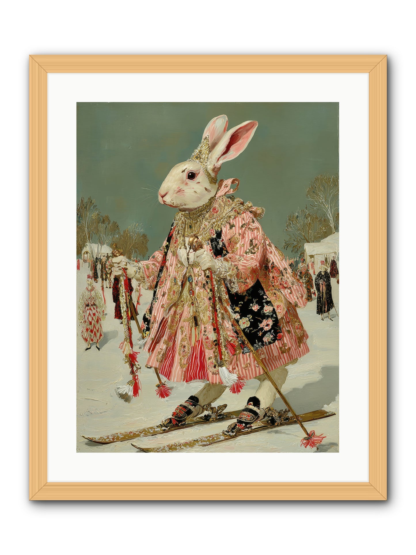 Velveteen Winter Wanderer -- Framed Print - Natural 18x24