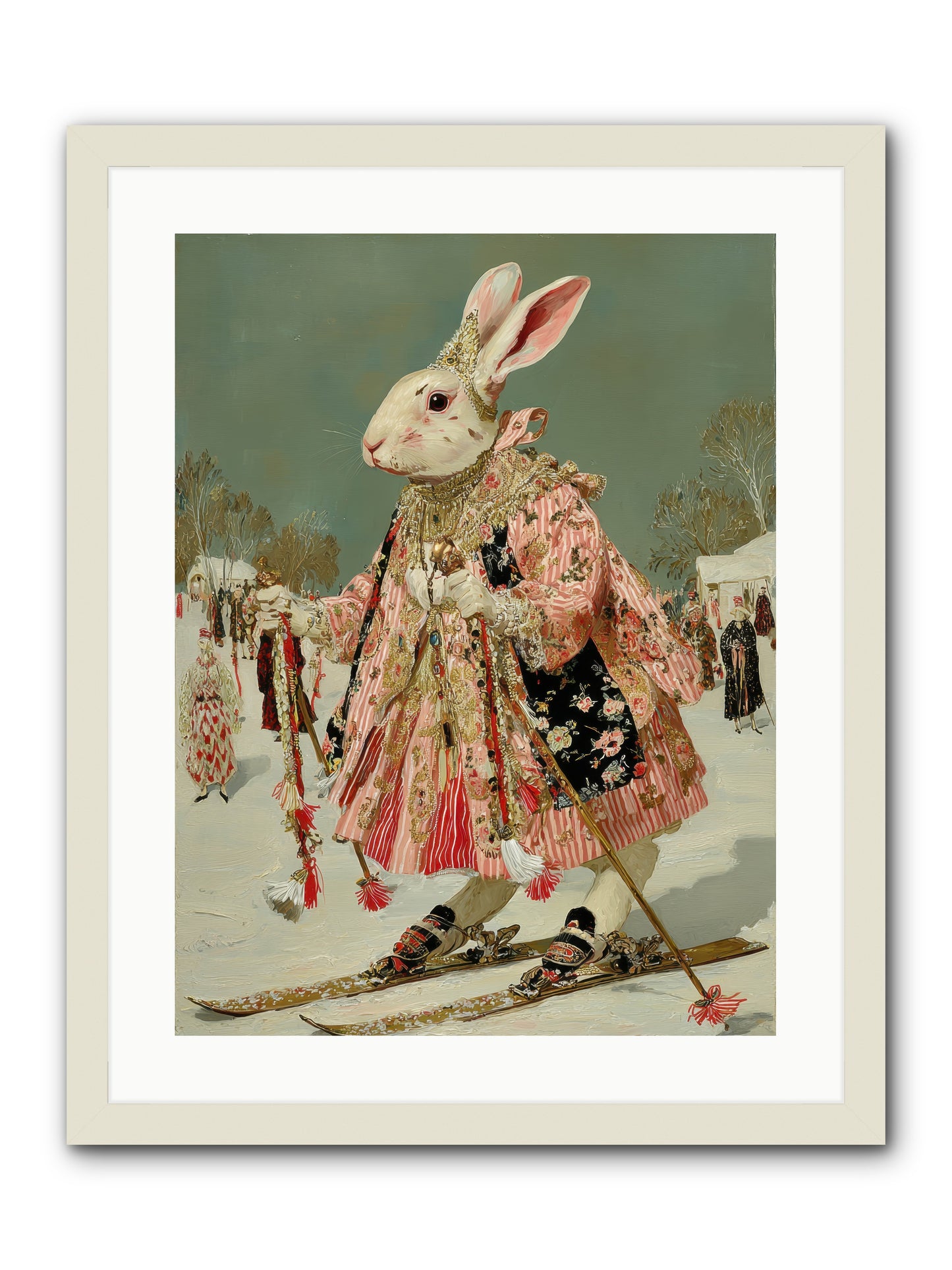 Velveteen Winter Wanderer -- Framed Print - White 18x24