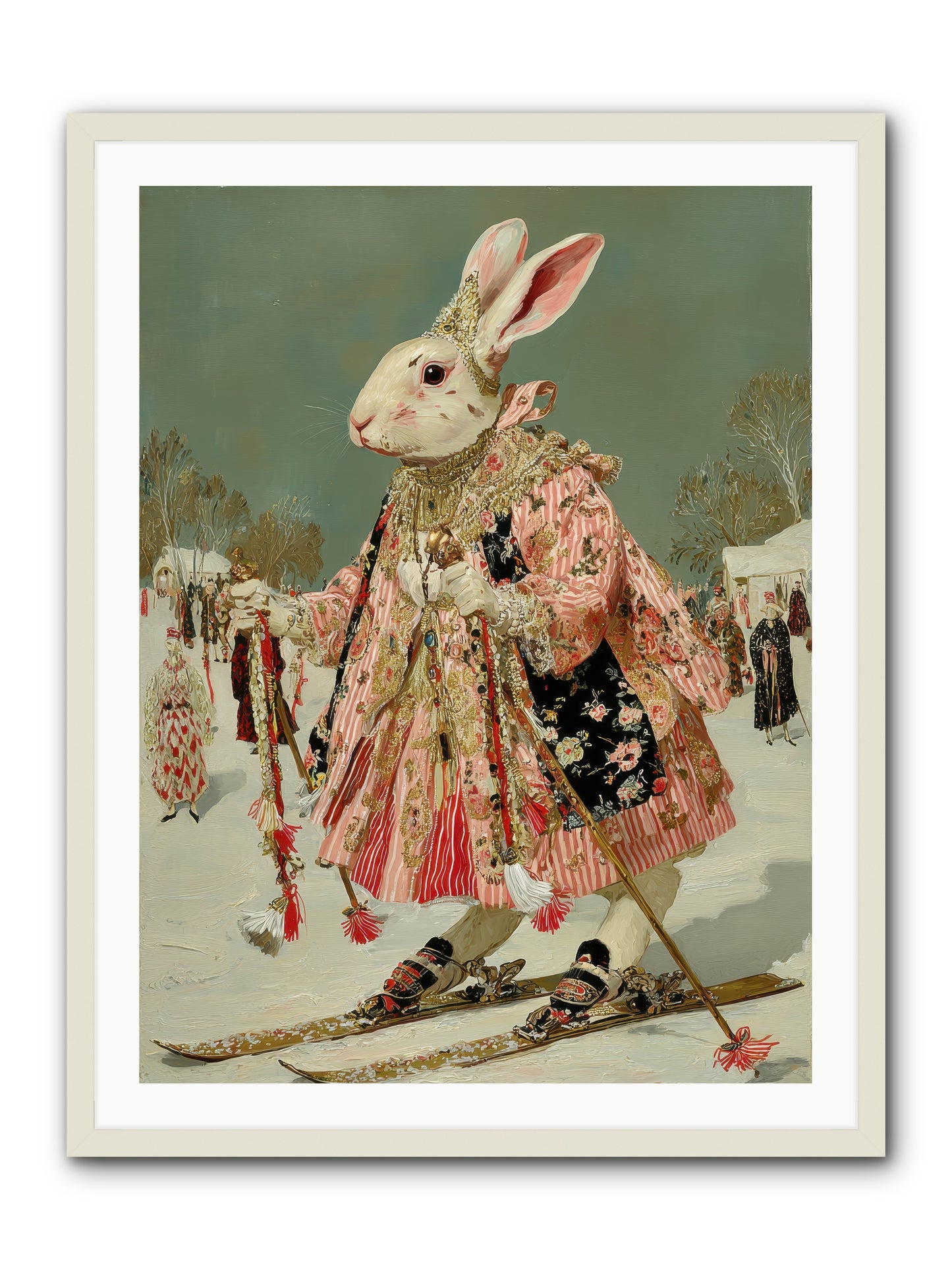 Velveteen Winter Wanderer -- Framed Print - White 30x40