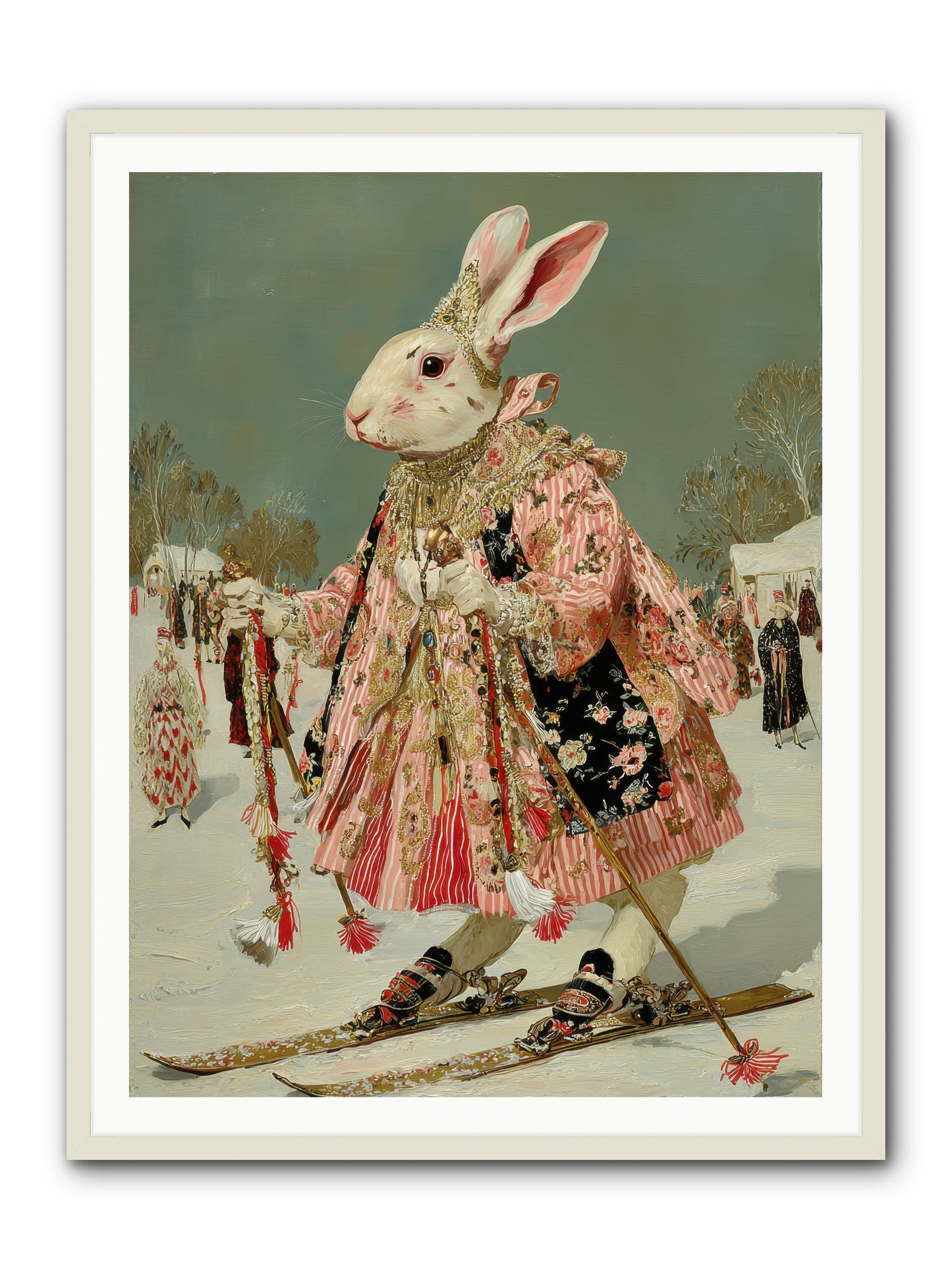 Velveteen Winter Wanderer -- Framed Print - White 36x48