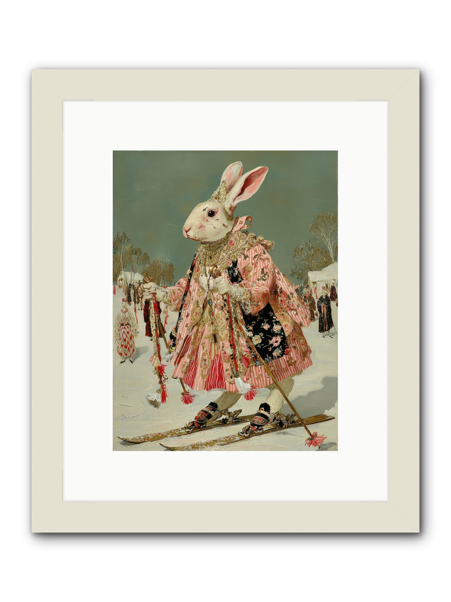 Velveteen Winter Wanderer -- Framed Print - White 9x12