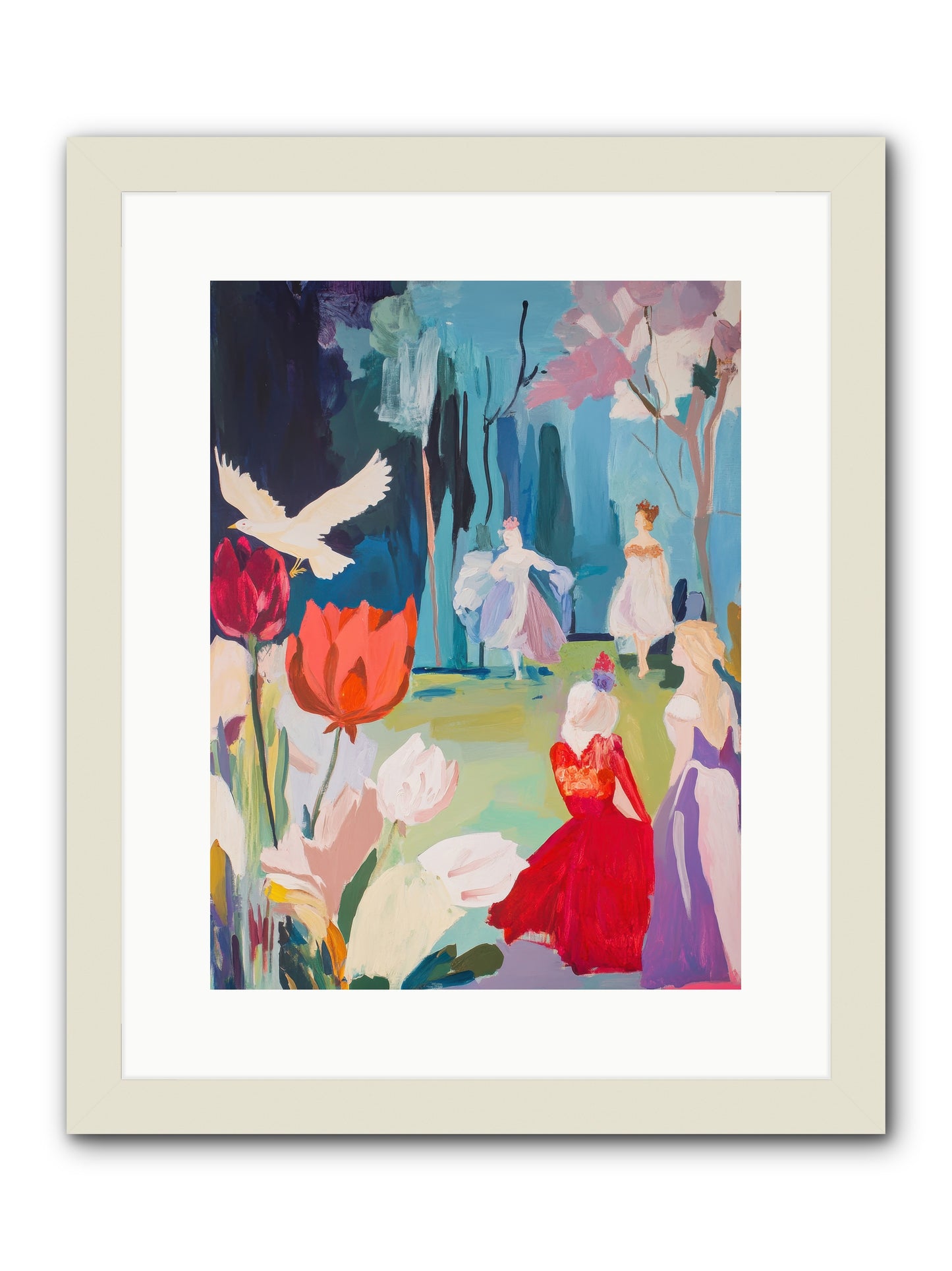 Vernal Celebrations -- Framed Print - White 12x16