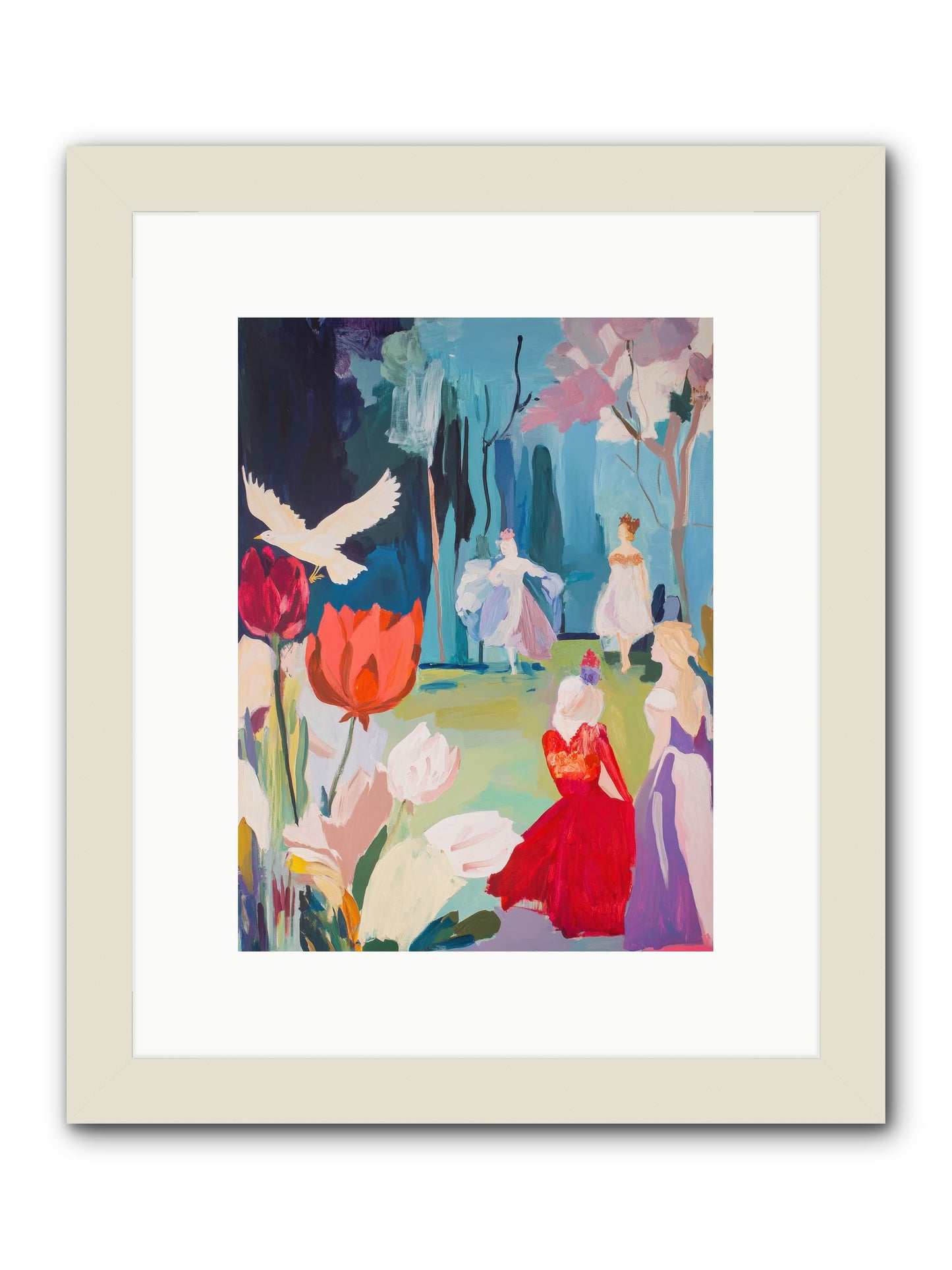 Vernal Celebrations -- Framed Print - White 9x12