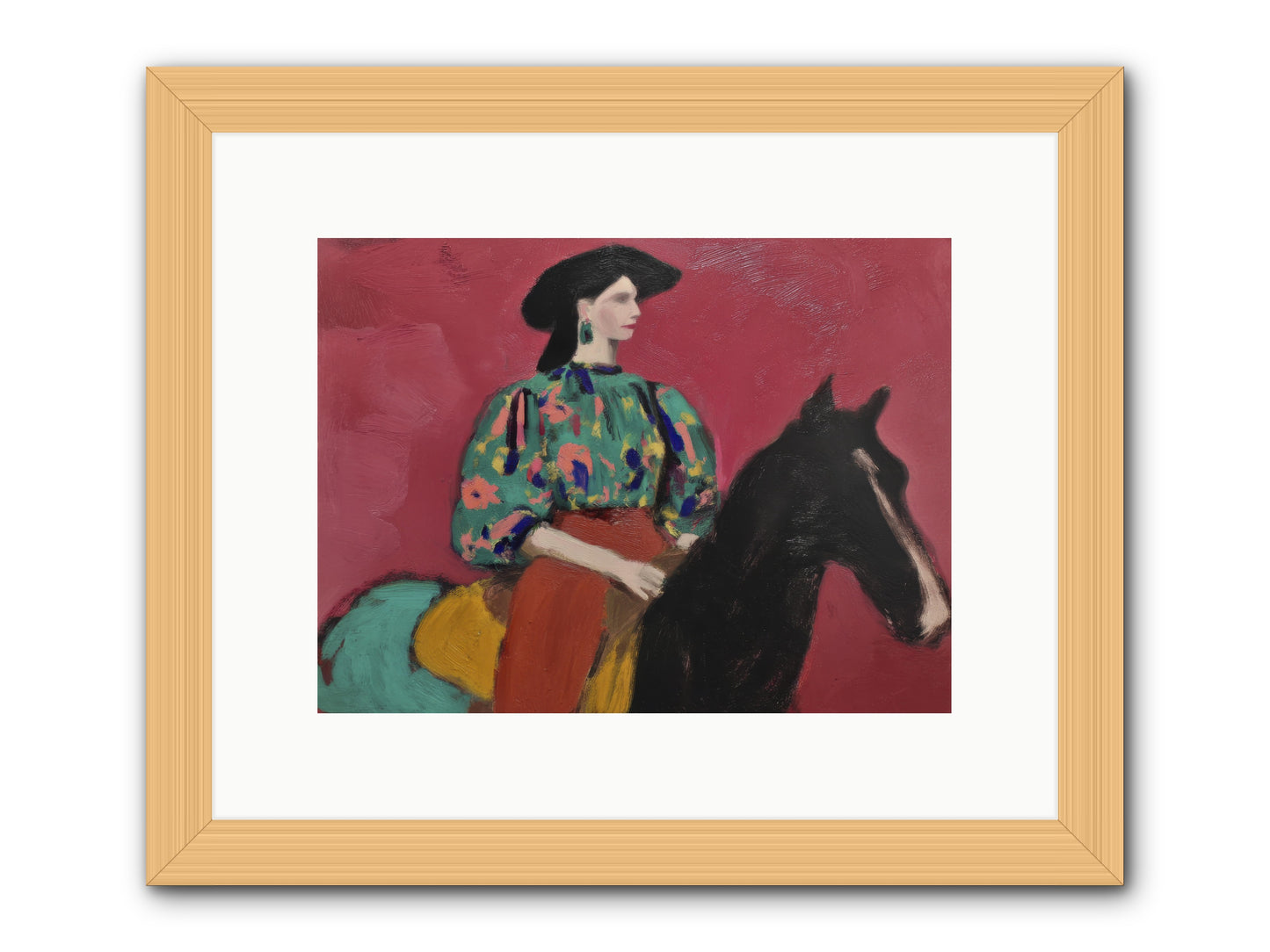 Waiting at Dusk -- Framed Print - Natural 12x9