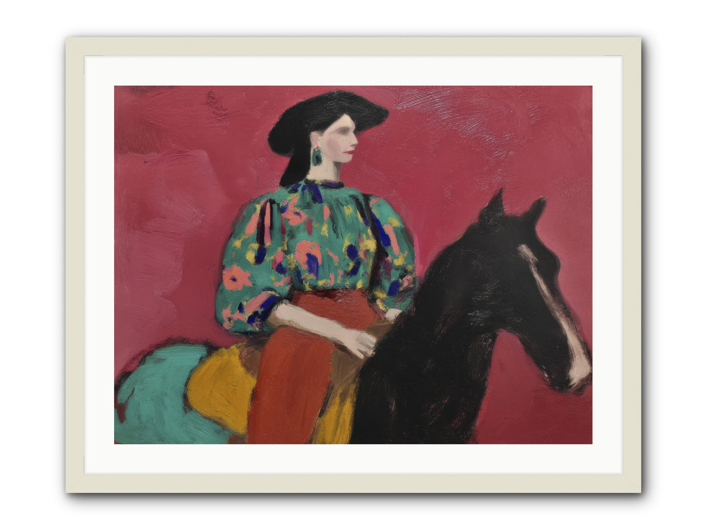Waiting at Dusk -- Framed Print - White 32x24