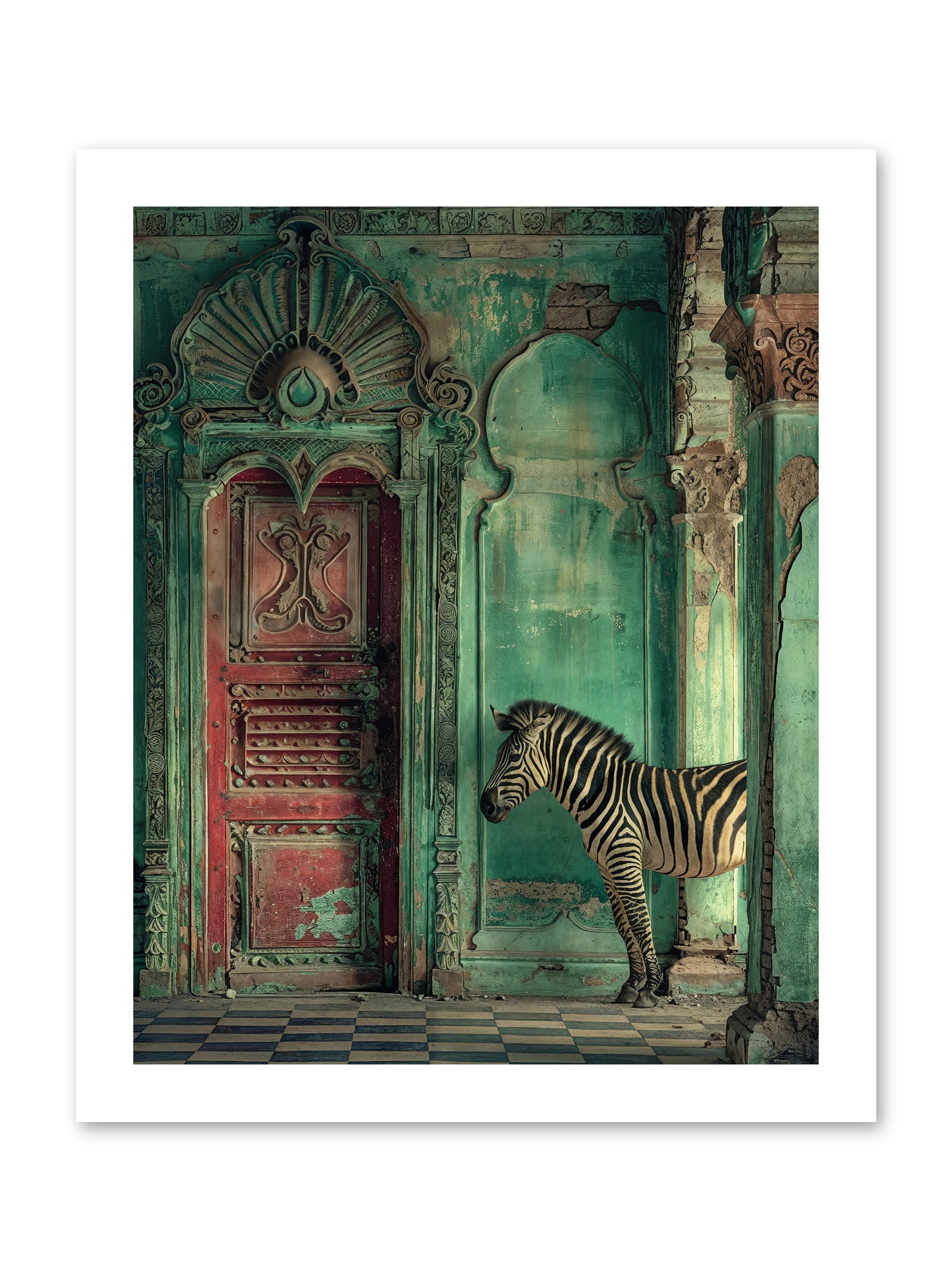 Wanderer At The Palace Gate -- Paper Print 12x15