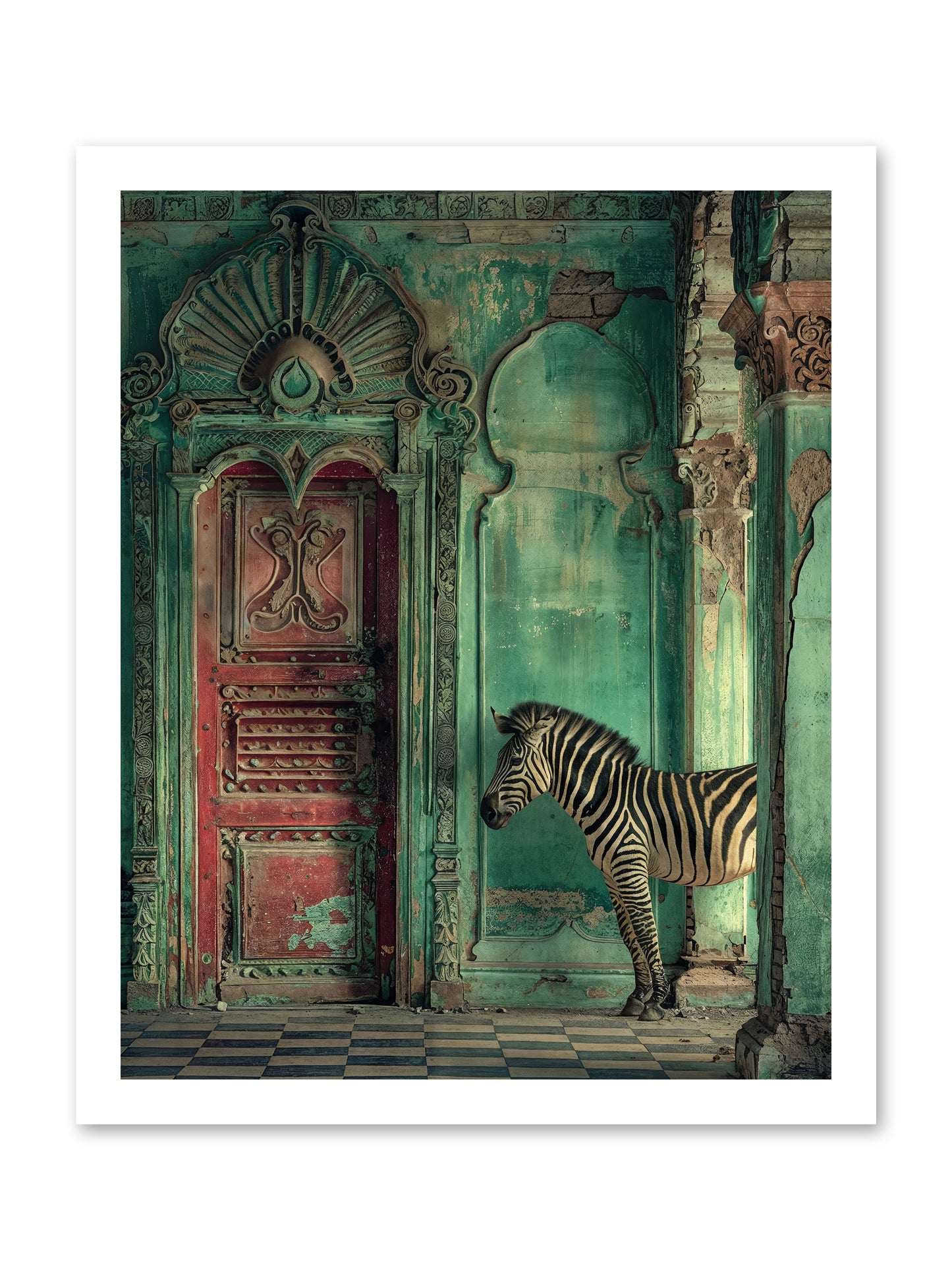 Wanderer At The Palace Gate -- Loose Canvas Print 16x20