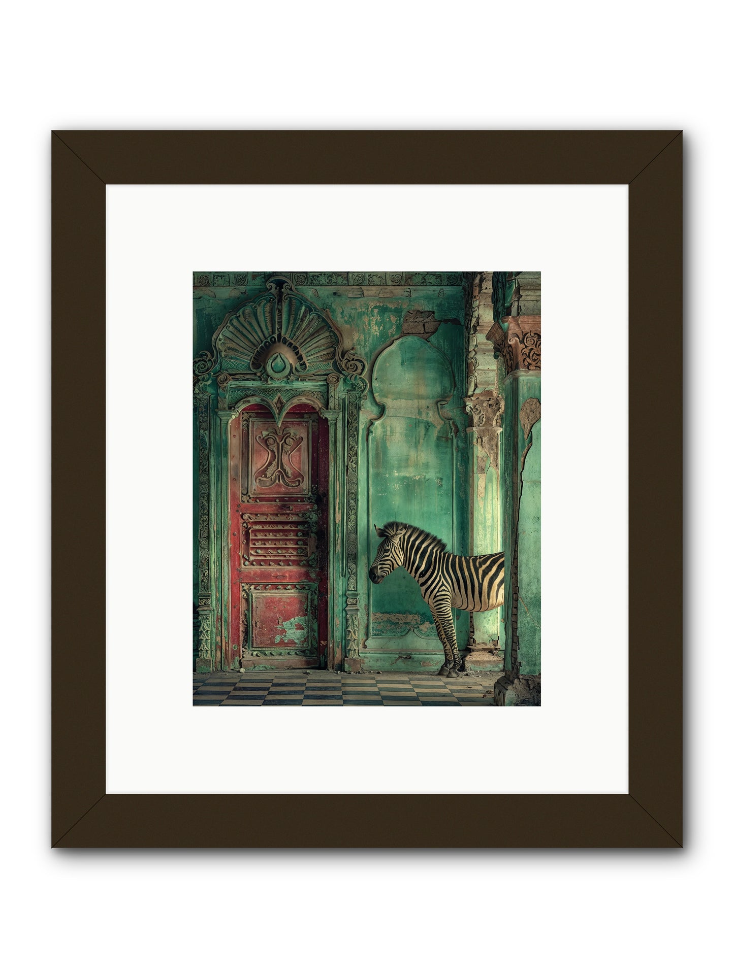 Wanderer At The Palace Gate -- Framed Print - Black 8x10