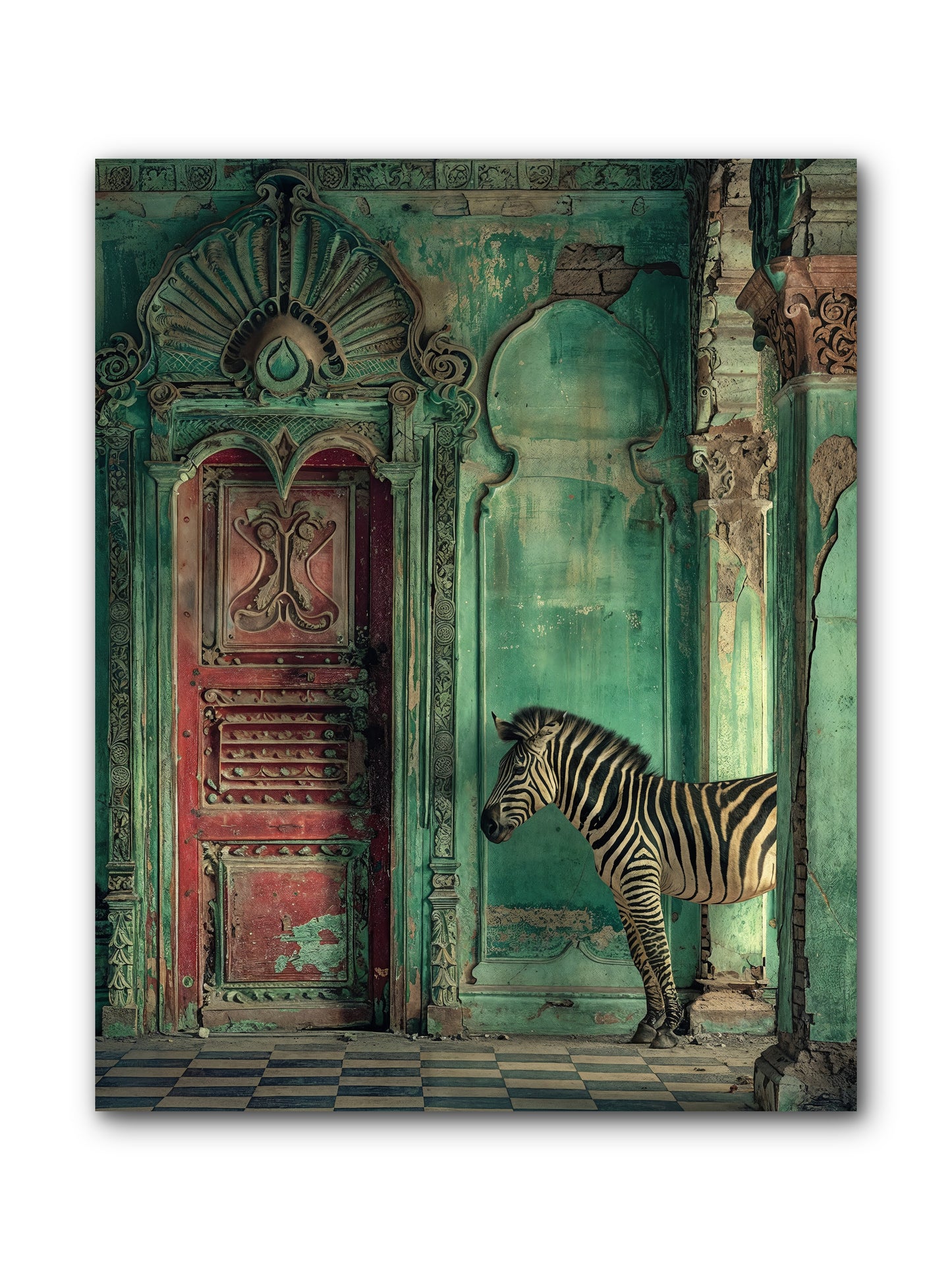 Wanderer At The Palace Gate -- Wrapped Canvas 8x10