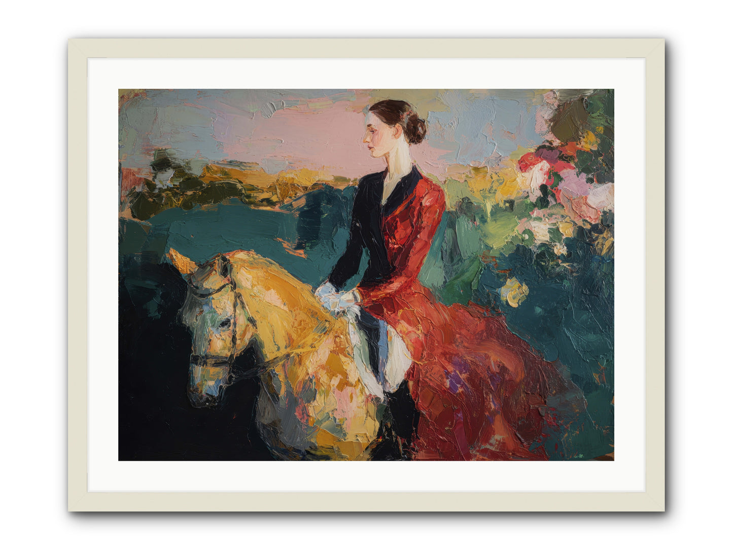 Wandering the Hedgerows -- Framed Print - White 32x24
