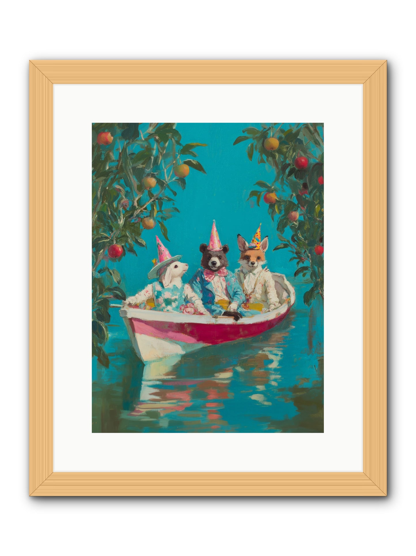 Water Held LaughterRez2 -- Framed Print - Natural 12x16
