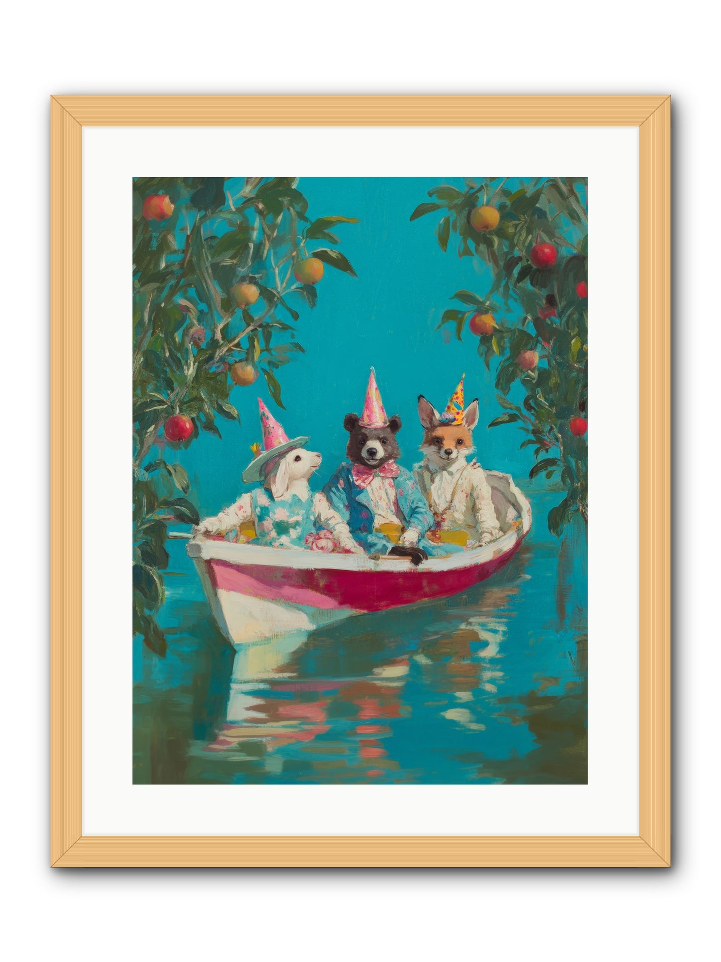Water Held LaughterRez2 -- Framed Print - Natural 18x24