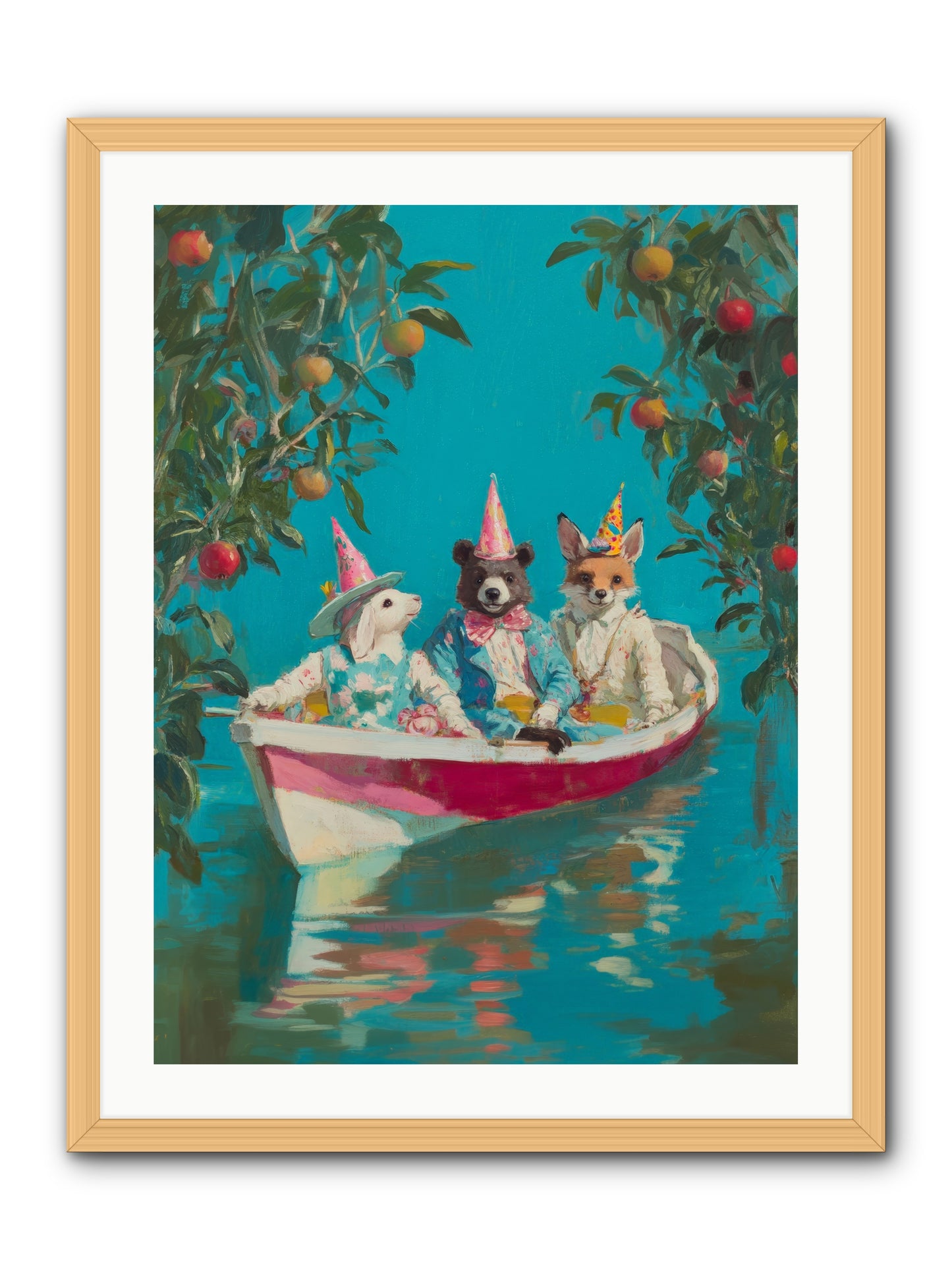 Water Held LaughterRez2 -- Framed Print - Natural 24x32