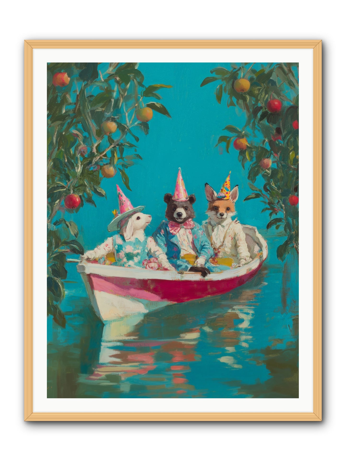 Water Held LaughterRez2 -- Framed Print - Natural 36x48